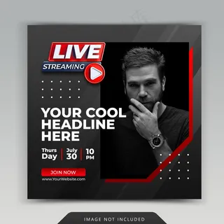 直播模板社交媒体帖子模板