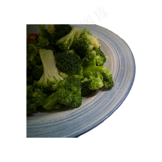一盘西兰花实拍免抠