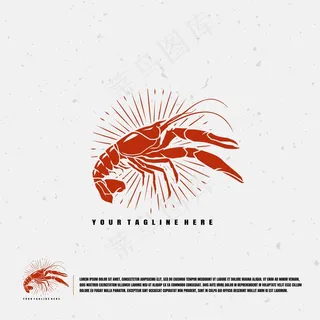 小龙虾插图标志模板