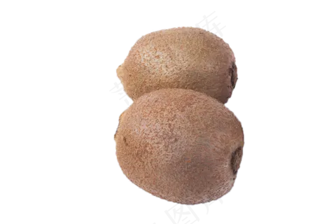 两个新鲜汁多的猕猴桃