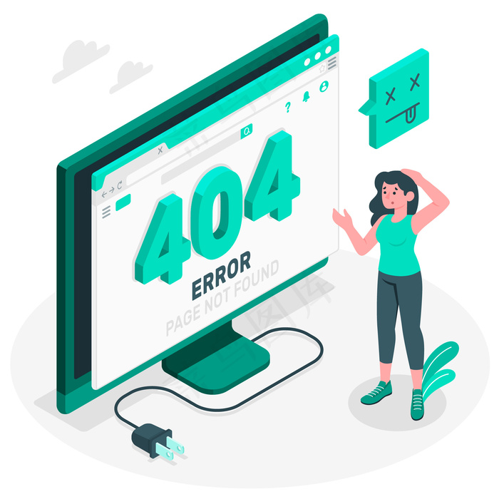 404误差等轴测图eps,ai矢量模版下载