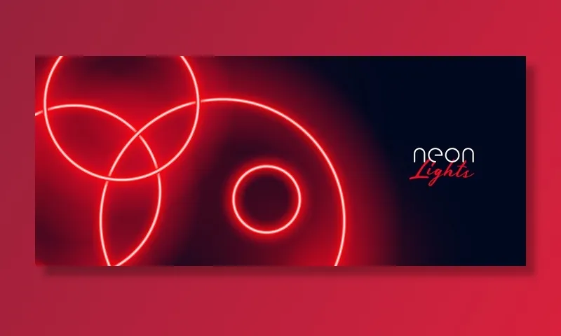 红色霓虹圈设计eps,ai矢量模版下载