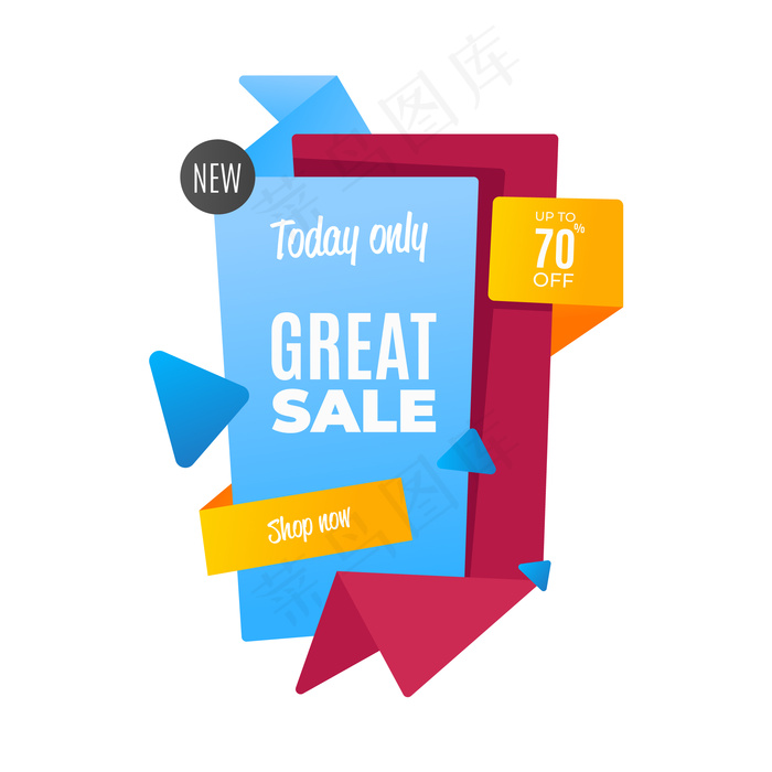 折纸风格的畅销横幅banner