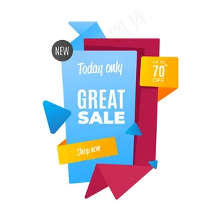 折纸风格的畅销横幅banner