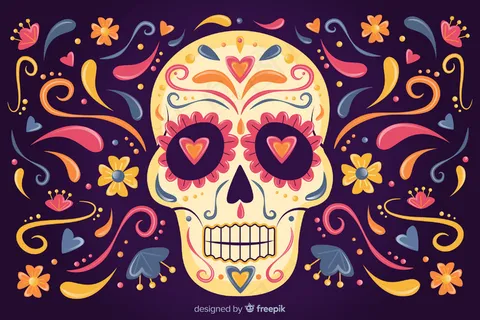 手绘dia de muertos背景