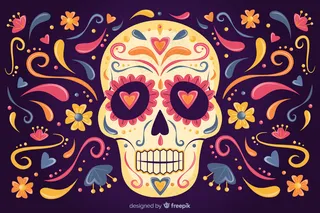 手绘dia de muertos背景