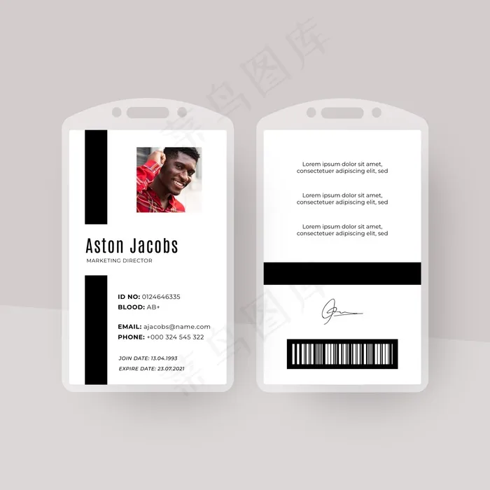 简约设计身份证模板eps,ai矢量模版下载