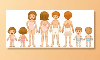 排成一队的小孩子