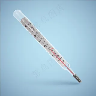 逼真的玻璃温度计。