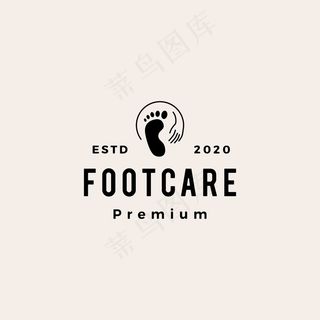 足部护理足部复古标志图标插图