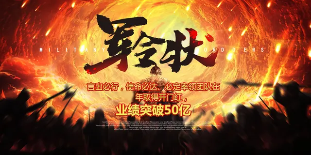 销售军令状 责任状展板海报