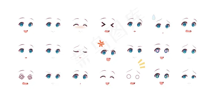 动漫女孩的情感之眼eps,ai矢量模版下载