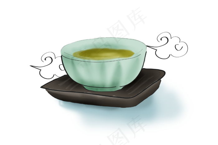 白露手绘清茶和祥云