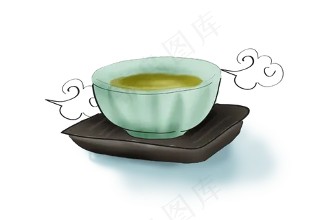 白露手绘清茶和祥云