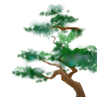 中国风古风水墨松树