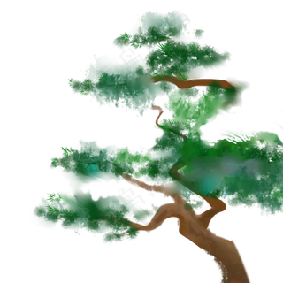 中国风古风水墨松树