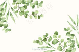 绿叶框架抽象背景