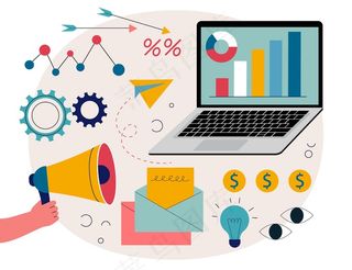 笔记本电脑和扩音器示意图