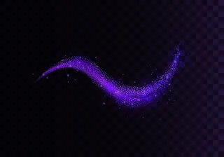 透明背景上的金粒子波