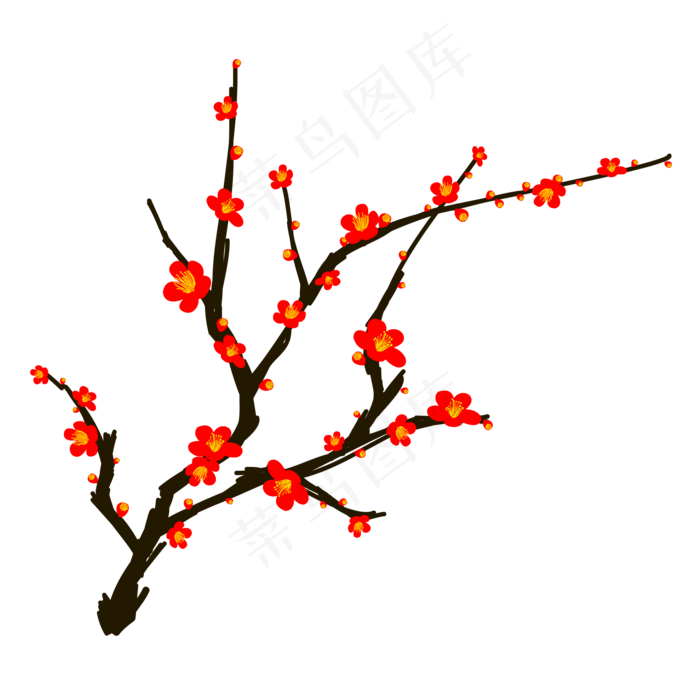 中国风冬梅花矢量装饰元素