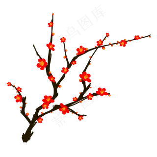 中国风冬梅花矢量装饰元素