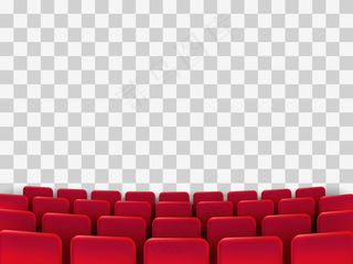 电影首映海报红色座位。背景。