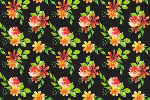 花卉图案水彩设计 花卉图案水彩设计