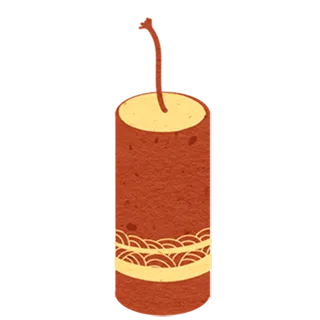 手绘卡通烟花鞭炮免扣元素