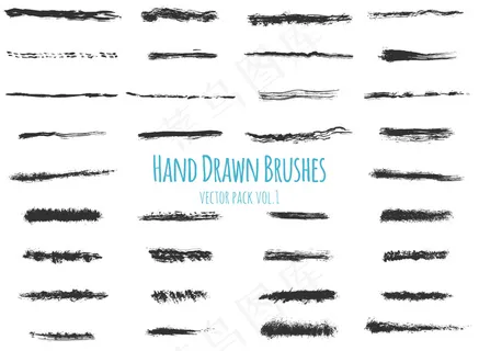画笔集手绘矢量。