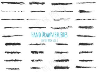 画笔集手绘矢量。