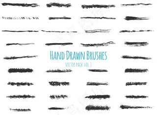 画笔集手绘矢量。