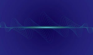 抽象蓝色数字均衡器，声波矢量