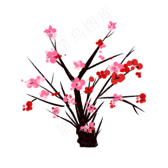 树枝树干梅花新年春节,免抠元素(2048X2048(DPI:132))psd模版下载