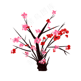树枝树干梅花新年春节,免抠元素