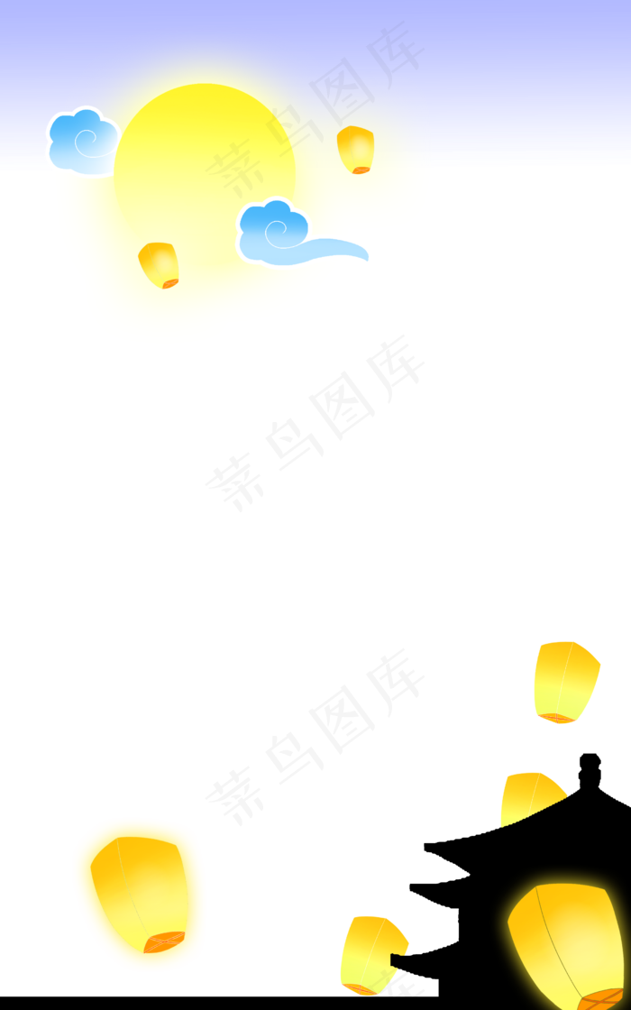 中秋玉兔圆月佳节装饰边框(2500X4000(DPI:300))psd模版下载