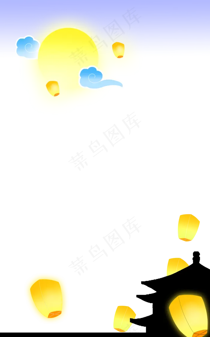 中秋玉兔圆月佳节装饰边框(2500X4000(DPI:300))psd模版下载