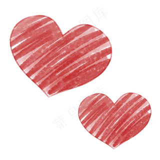 深红色简约七夕爱心