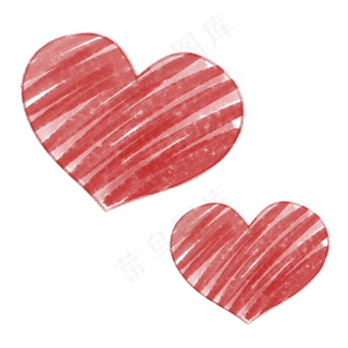 深红色简约七夕爱心