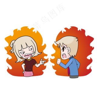 双十一光棍节11.11情侣吵架