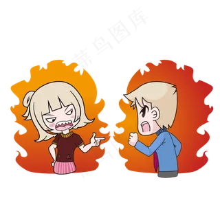 双十一光棍节11.11情侣吵架