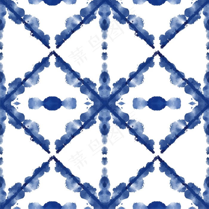 水彩画shibori图案eps,ai矢量模版下载