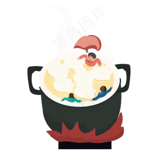 立冬手绘风泡温泉