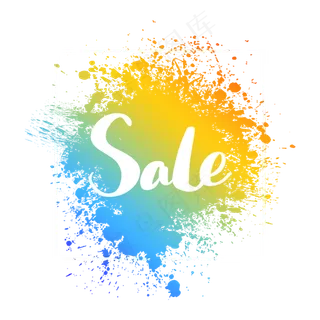 彩色渐变喷墨促销标签