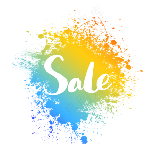 彩色渐变喷墨促销标签