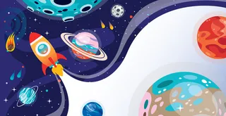 手绘多彩空间背景