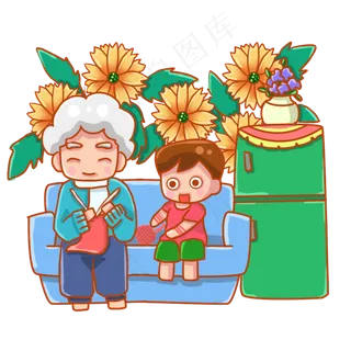 重阳节家庭乐尊老爱幼