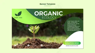 有机生态主题横幅banner模板