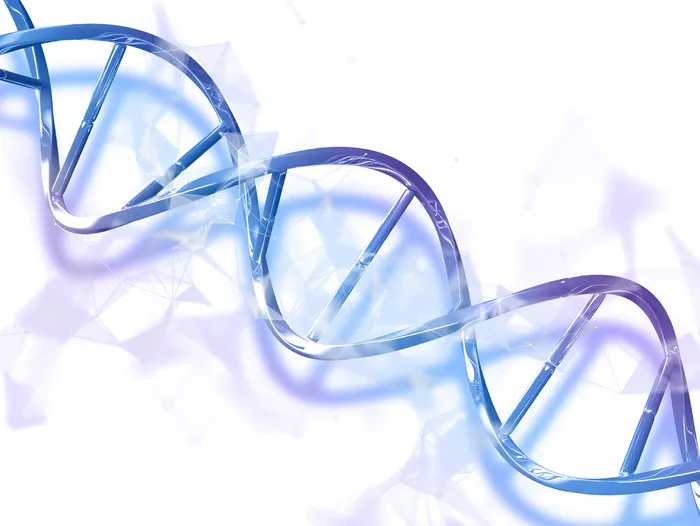 具有 dna 链的抽象医学背景的 3d 渲染