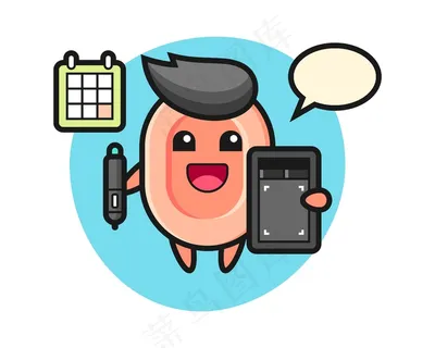 插图的肥皂吉祥物作为一个图形er，可爱的风格设计的t恤，贴纸，标志元素