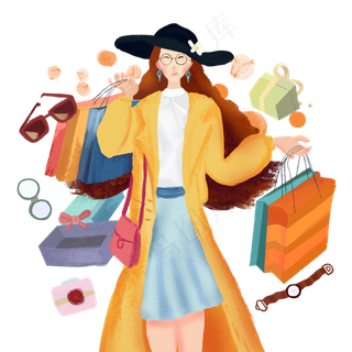 双十一双十二购物美女大牌狂欢淘